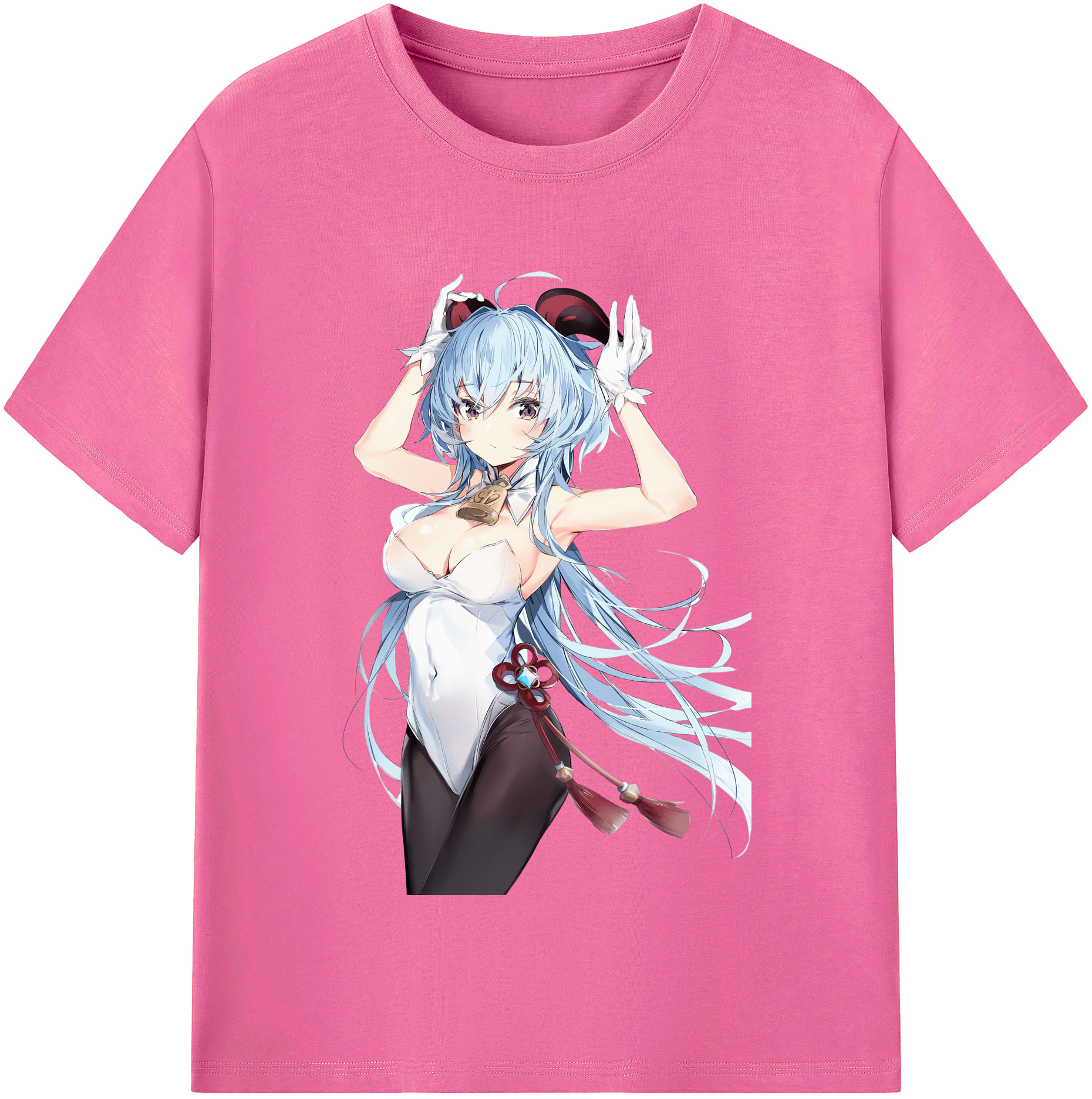 げんし神 甘雨 かんう genshin Ganyu レディースカジュアルプリントTシャツ（綿100％）